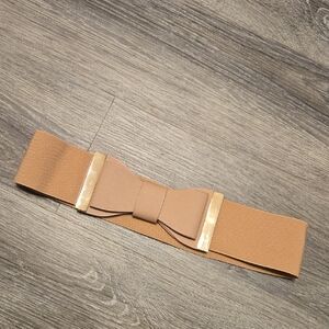 Blush Pink Stretch Bow Belt